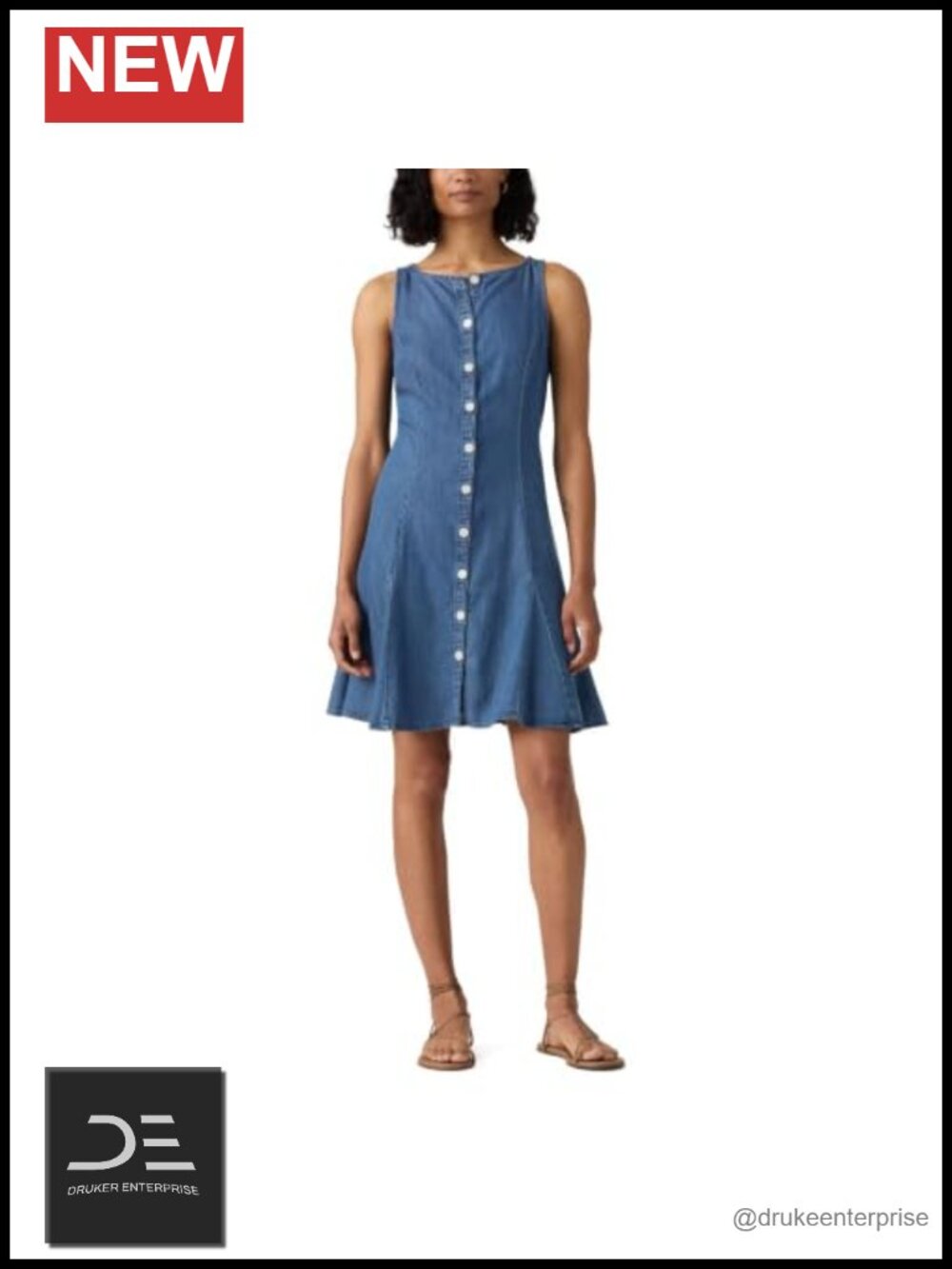 Levi's Sleeveless Mini Dress Button-Up Fit & Flare Casual